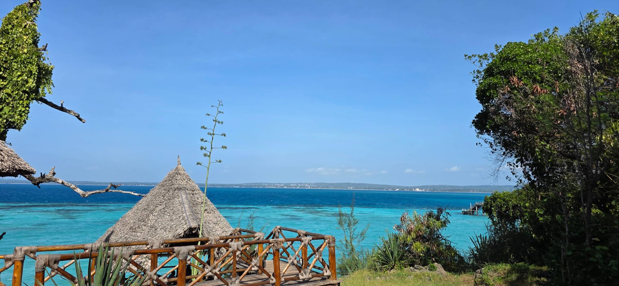 Clear turquoise water off Mnemba Atoll near Zanzibar